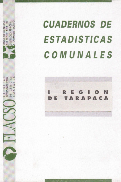 Cuadernos de Estadísticas Comunales. I Región de Tarapacá