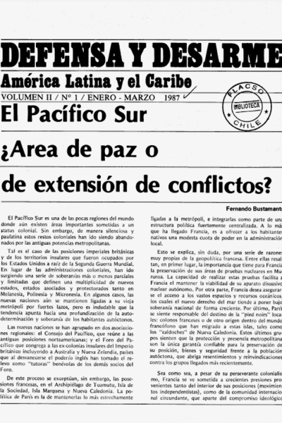 Defensa y Desarme - América Latina y el Caribe, Vol. II, N°1, enero-marzo 1987